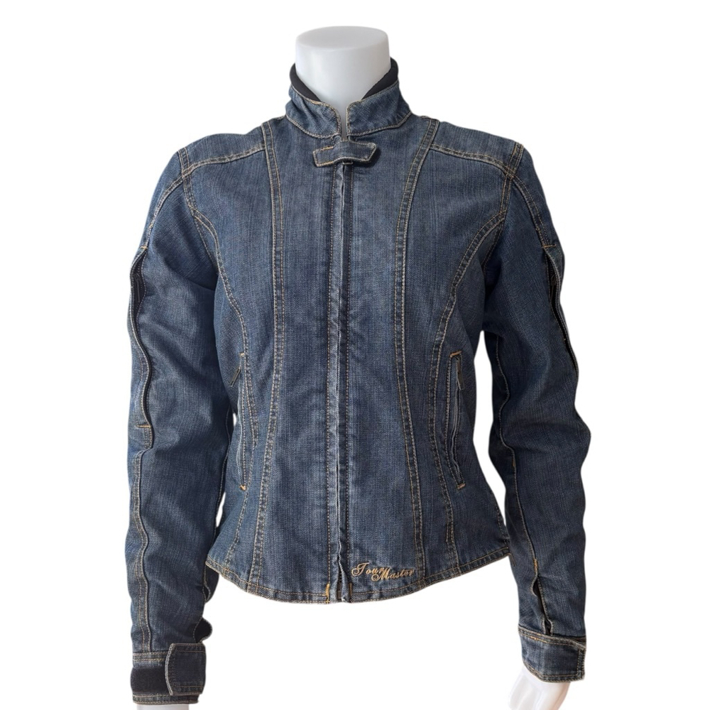 Tourmaster Indigo Women’s Denim Motorcycle Riding Jacket, XS, Vents - Picture 2 of 13